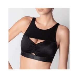 Wolford Black Sports Bra with Geometric Cutout